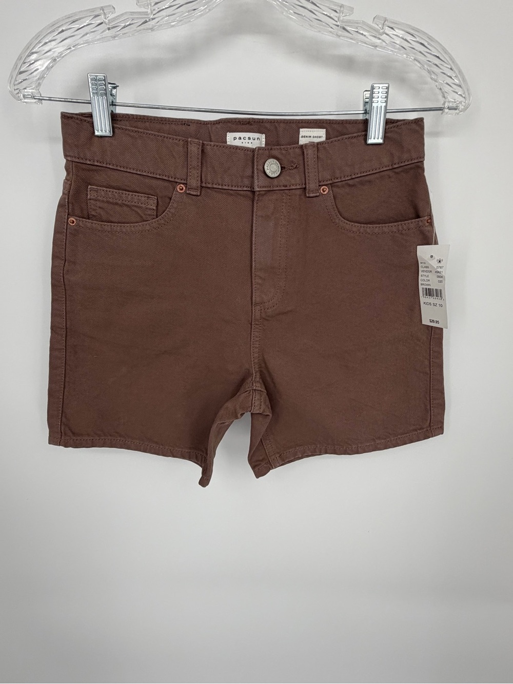 PacSun Chocolate Brown Mid-Rise Denim Shorts